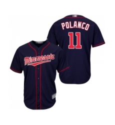Youth Minnesota Twins #11 Jorge Polanco Replica Navy Blue Alternate Road Cool Base Baseball Jersey