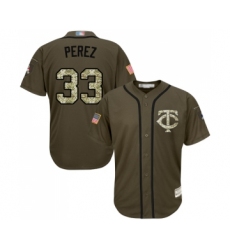 Men's Minnesota Twins #33 Martin Perez Authentic Green Salute to Service Baseball Jersey