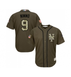 Men's New York Mets #9 Brandon Nimmo Authentic Green Salute to Service Baseball Jersey