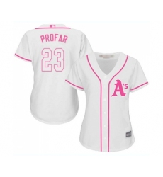 Women's Oakland Athletics #23 Jurickson Profar Replica White Fashion Cool Base Baseball Jersey