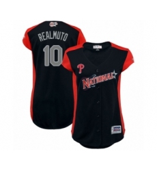 Women's Philadelphia Phillies #10 J. T. Realmuto Authentic Navy Blue National League 2019 Baseball All-Star Jersey