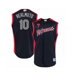 Youth Philadelphia Phillies #10 J. T. Realmuto Authentic Navy Blue National League 2019 Baseball All-Star Jersey