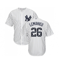 Men's New York Yankees #26 DJ LeMahieu Authentic White Team Logo Fashion Baseball Jersey