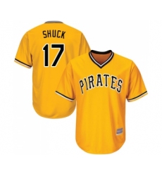 Men's Pittsburgh Pirates #17 JB Shuck Replica Gold Alternate Cool Base Baseball Jersey