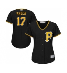 Women's Pittsburgh Pirates #17 JB Shuck Replica Black Alternate Cool Base Baseball Jersey