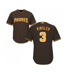 Men's San Diego Padres #3 Ian Kinsler Replica Brown Alternate Cool Base Baseball Jersey