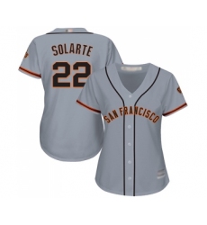 Women's San Francisco Giants #22 Yangervis Solarte Replica Grey Road Cool Base Baseball Jersey