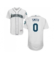 Men's Seattle Mariners #0 Mallex Smith White Home Flex Base Authentic Collection Baseball Jersey