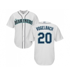 Men's Seattle Mariners #20 Dan Vogelbach Replica White Home Cool Base Baseball Jersey