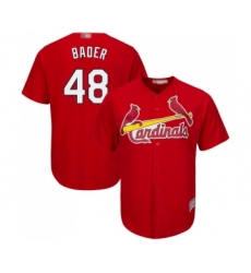 Men's St. Louis Cardinals #48 Harrison Bader Replica Red Cool Base Baseball Jersey