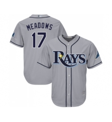 Men's Tampa Bay Rays #17 Austin Meadows Replica Grey Road Cool Base Baseball Jersey