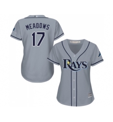 Women's Tampa Bay Rays #17 Austin Meadows Replica Grey Road Cool Base Baseball Jersey
