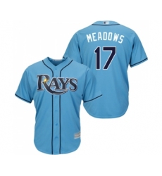 Youth Tampa Bay Rays #17 Austin Meadows Replica Light Blue Alternate 2 Cool Base Baseball Jersey