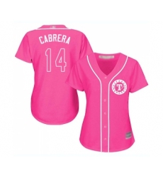 Women's Texas Rangers #14 Asdrubal Cabrera Replica Pink Fashion Cool Base Baseball Jersey