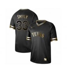 Men's Texas Rangers #33 Drew Smyly Authentic Black Gold Fashion Baseball Jersey