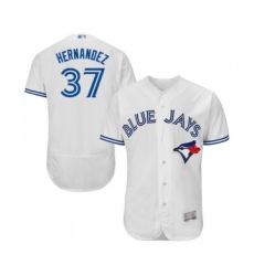 Men's Toronto Blue Jays #37 Teoscar Hernandez White Home Flex Base Authentic Collection Baseball Jersey