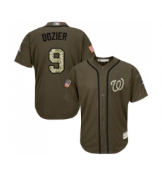 Men's Washington Nationals #9 Brian Dozier Authentic Green Salute to Service Baseball Jersey