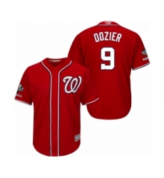Youth Washington Nationals #9 Brian Dozier Authentic Red Alternate 1 Cool Base 2019 World Series Champions Baseball Jersey