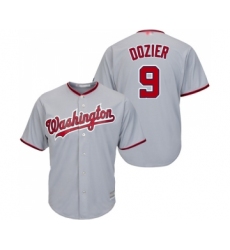 Youth Washington Nationals #9 Brian Dozier Replica Grey Road Cool Base Baseball Jersey
