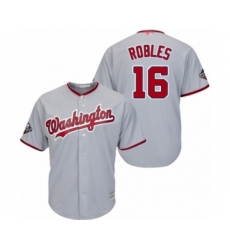 Youth Washington Nationals #16 Victor Robles Authentic Grey Road Cool Base 2019 World Series Bound Baseball Jersey