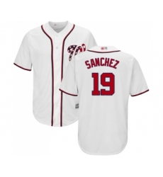 Men's Washington Nationals #19 Anibal Sanchez Replica White Home Cool Base Baseball Jersey