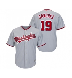 Youth Washington Nationals #19 Anibal Sanchez Replica Grey Road Cool Base Baseball Jersey