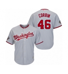 Youth Washington Nationals #46 Patrick Corbin Authentic Grey Road Cool Base 2019 World Series Bound Baseball Jersey