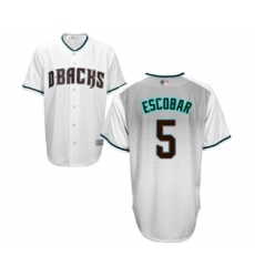 Men's Arizona Diamondbacks #5 Eduardo Escobar Replica White Capri Cool Base Baseball Jersey