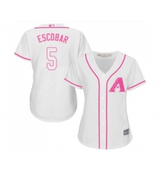 Women's Arizona Diamondbacks #5 Eduardo Escobar Replica White Fashion Baseball Jersey