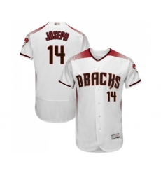 Men's Arizona Diamondbacks #14 Caleb Joseph White Home Authentic Collection Flex Base Baseball Jersey