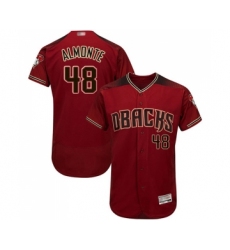 Men's Arizona Diamondbacks #48 Abraham Almonte Red Alternate Authentic Collection Flex Base Baseball Jersey