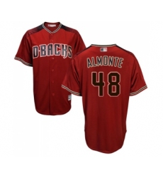 Men's Arizona Diamondbacks #48 Abraham Almonte Replica Red Brick Alternate Cool Base Baseball Jersey