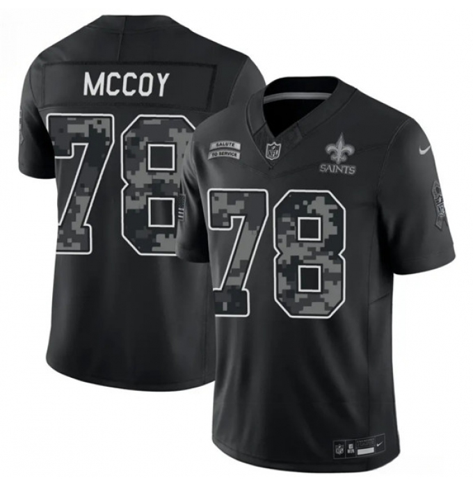 Men's New Orleans Saints #78 Erik McCoy Black F.U.S.E. 2026 Salute to Service Limited Football Stitched Jersey