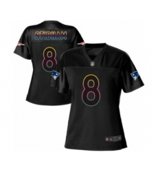 Women's New England Patriots #8 Jarrett Stidham Game Black Fashion Football Jersey