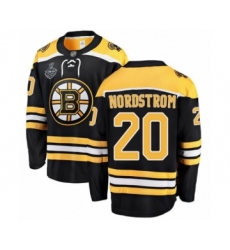 Men's Boston Bruins #20 Joakim Nordstrom Authentic Black Home Fanatics Branded Breakaway 2019 Stanley Cup Final Bound Hockey Jersey