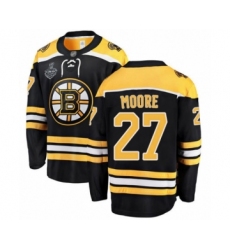 Men's Boston Bruins #27 John Moore Authentic Black Home Fanatics Branded Breakaway 2019 Stanley Cup Final Bound Hockey Jersey