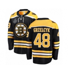 Men's Boston Bruins #48 Matt Grzelcyk Authentic Black Home Fanatics Branded Breakaway 2019 Stanley Cup Final Bound Hockey Jersey