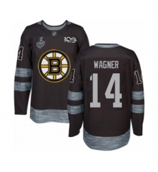 Men's Boston Bruins #14 Chris Wagner Authentic Black 1917-2017 100th Anniversary 2019 Stanley Cup Final Bound Hockey Jersey