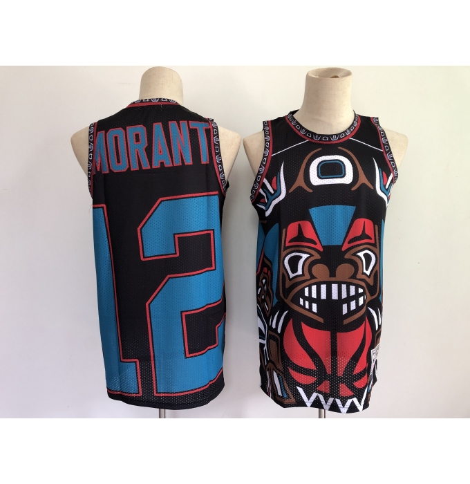 Men's Memphis Grizzlies #12 Ja Morant Big Face-2.0- Black Jersey