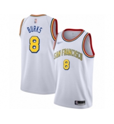 Youth Golden State Warriors #8 Alec Burks Swingman White Hardwood Classics Basketball Jersey - San Francisco Classic Edition