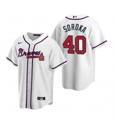 Men's Nike Atlanta Braves #40 Mike Soroka White Home Stitched Baseball Jersey