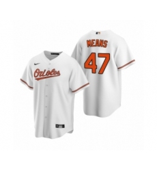 Men's Baltimore Orioles #47 John Means Nike White 2020 Replica Home Jersey