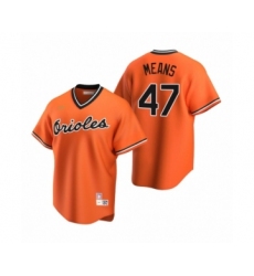 Women's Baltimore Orioles #47 John Means Nike Orange Cooperstown Collection Alternate Jersey