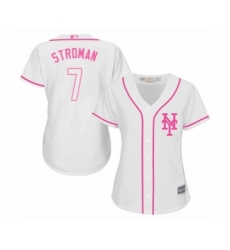 Women's New York Mets #7 Marcus Stroman Authentic White Fashion Cool Base Baseball Jersey