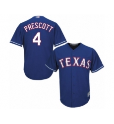 Youth Texas Rangers #4 Dak Prescott Authentic Royal Blue Alternate 2 Cool Base Baseball Jersey