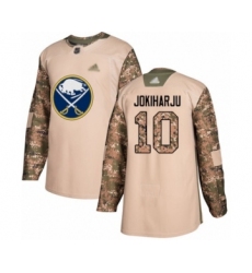 Men's Buffalo Sabres #10 Henri Jokiharju Authentic Camo Veterans Day Practice Hockey Jersey