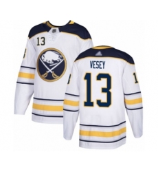 Men's Buffalo Sabres #13 Jimmy Vesey Authentic White Away Hockey Jersey