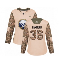 Women's Buffalo Sabres #36 Andrew Hammond Authentic Camo Veterans Day Practice Hockey Jersey