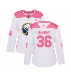 Women's Buffalo Sabres #36 Andrew Hammond Authentic White Pink Fashion Hockey Jersey