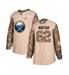 Men's Buffalo Sabres #62 Brandon Montour Authentic Camo Veterans Day Practice Hockey Jersey
